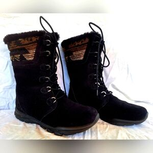 Abeo Ankle Boots Womens 7 Kiana Black Leather Sheepskin Western Winter